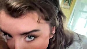 Eden Ivy gags sloppy on big cock, wet Canadian blonde bliss