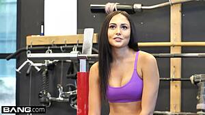 Ariana Marie slams stranger's monster cock at gym