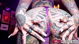 Redhead tiger lily's inked big ass pussy banged doggystyle cowgirl