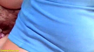 Riding bikes turns rough with 71-year-old granny bent over outdoors