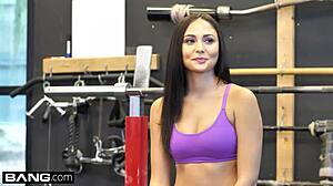 Ariana Marie slams stranger's monster cock at gym