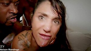 Tyra endures first BBC gangbang piss double penetration ride