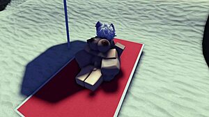 Roblox Slut Caught and Fucked on Public Beach 