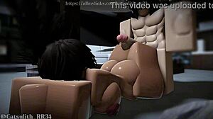 cheerleader sneaks in after close for rough pounding session