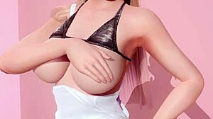 rachel bares her huge tits and ass in close-up studio