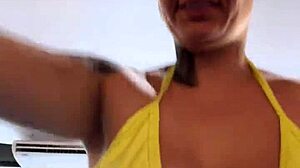 damn beach gym guys stared at my pierced wet pussy in see-through bikini