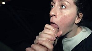 Risky Athletics Field Facial Cumshot Outdoor Blowjob