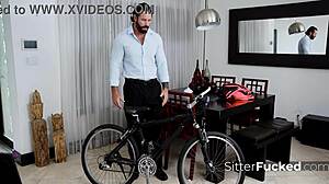 babysitter caught cheating rides biker dildo in garage so i swap it with my dick and punish her