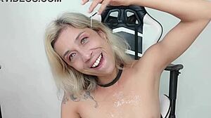 double dildo fists juicy pussy and sloppy deepthroat in rough play