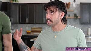 Stepmom Anya Olsen teases stepsons with naughty upskirt flashes 