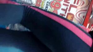 Retro Leggings Ass Caught Candid On Hidden Cam!