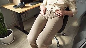 Naughty Colleague's Fat Cameltoe Seduction Stirs Your Deepest Cravings