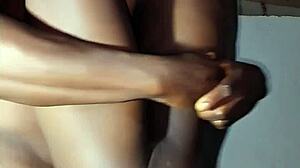 sexyrita bathes her big black cock milf body backstage, masturbates juicy pussy, and takes doggy from bony dick in homemade compilation