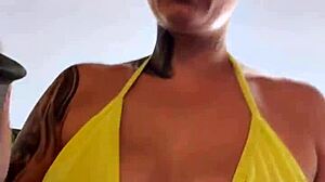 damn beach gym guys stared at my pierced wet pussy in see-through bikini