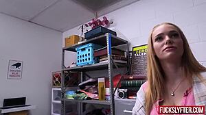 Shy office teen stripped bare then fucked hard for hidden goods