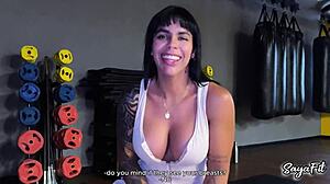 Gym fitness slut sayafit's huge ass pussy clit ridden rough pov