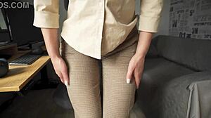 Naughty Colleague's Fat Cameltoe Seduction Stirs Your Deepest Cravings