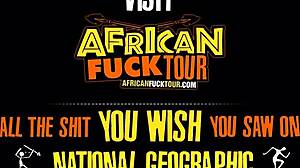 tribal ebony refugee bends over for american producer's rough interracial pounding cowgirl to facial