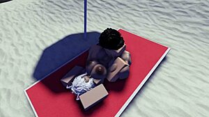 Roblox Slut Caught and Fucked on Public Beach 