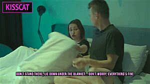 stepmom rides stepson's dick hard in missionary then licks cum off ass