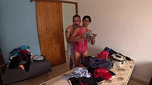 brazilian milf's juicy pussy and tits in raw backstage orgy fun
