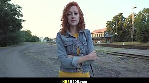 Redhead Athlete Takes Monster Cock Facial on Dirty Outdoor Walk Home