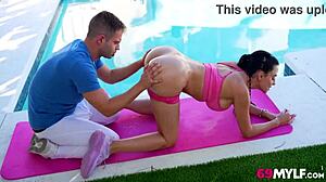 Sandy Love's fitness workout turns deepthroat wild