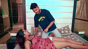 Desi milky bhabhi tempts plumber boy for bed creampie ride