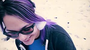 hey, check out this public blowjob happening right in the snowy city park