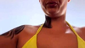 damn beach gym guys stared at my pierced wet pussy in see-through bikini