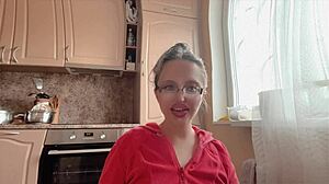 kinky glasses girl with huge long nails teases fetish style