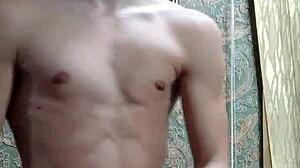 Flexy Skinny Muscular Boy Stretches Body Wildly After Intense Study Session