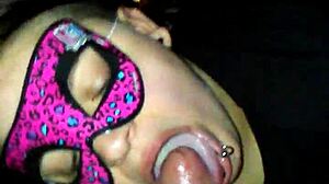 Girlfriend Teases and Pleasures Boyfriend with Sensual Swallow