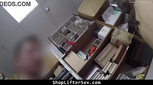 Shoplifting Teen Gets Ripped Clothes Strip Searched Bent Over Fucked by LP Officer in Office