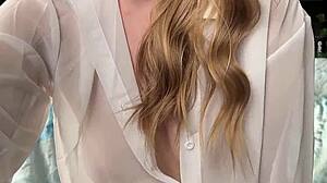 Blonde Nerd's Early Morning Dildo Ride Hits Tight Wet Pussy Orgasm