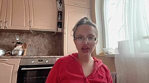 kinky glasses girl with huge long nails teases fetish style