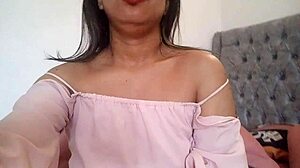 Juicy Latina Fingers Gaping Pussy and Big Clit on Bed Recounting First Anal Stretch