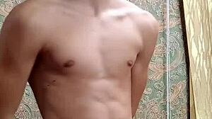 Flexy Skinny Muscular Boy Stretches Body Wildly After Intense Study Session