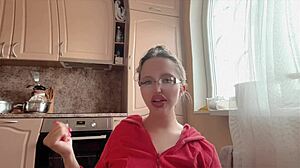 kinky glasses girl with huge long nails teases fetish style