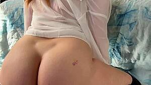 Blonde Nerd's Early Morning Dildo Ride Hits Tight Wet Pussy Orgasm