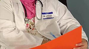 Huge Chubby Arab BBW Doctor's Wet Pussy Pounded Doggy by Patient's Black Cock Creampie!