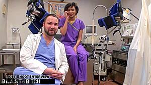 jackie banes sneaks backstage as student but gets caught gagging on deepthroat bbc doggystyle