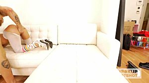 kenzie the rough blonde slurps cock deep then rides to a sloppy face-fuck cumshot finish