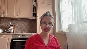 kinky glasses girl with huge long nails teases fetish style