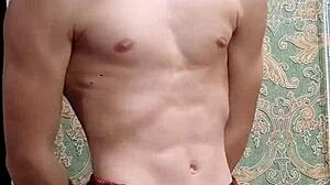 Flexy Skinny Muscular Boy Stretches Body Wildly After Intense Study Session