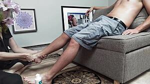 enjoy this relaxing foot massage with gentle foreplay and soothing touches