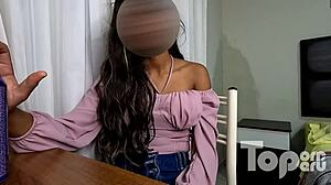 Petite stepmom rides monster cock cameltoe pov cowgirl on christmas