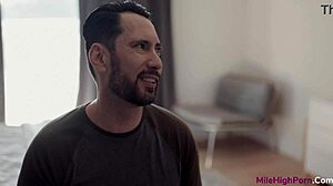 I catch stepdad videochatting secretary while eyeing my petite tits and shaved pussy