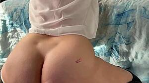 Blonde Nerd's Early Morning Dildo Ride Hits Tight Wet Pussy Orgasm