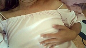 Juicy Latina Fingers Gaping Pussy and Big Clit on Bed Recounting First Anal Stretch